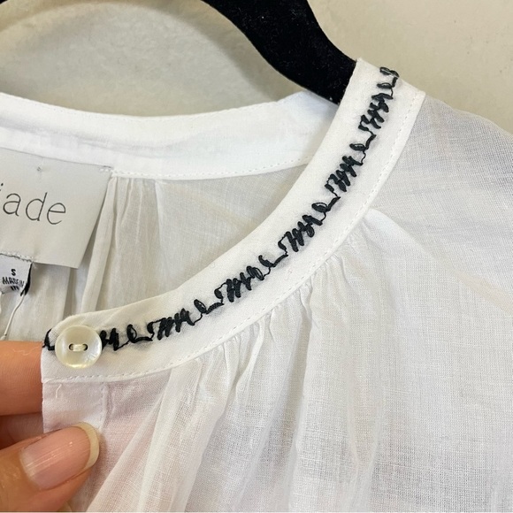 Johnny Was JADE Kivi Blouse White Cotton Embroidered Long Sleeve Small NWT - Picture 9 of 14